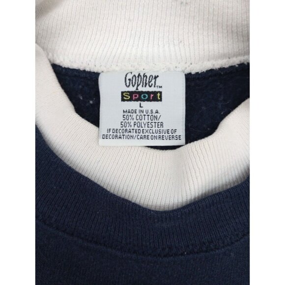 Vintage Gopher Sport Sweatshirt Womens L Navy Pullover Teddy Bear Graphic 90s - Picture 8 of 14